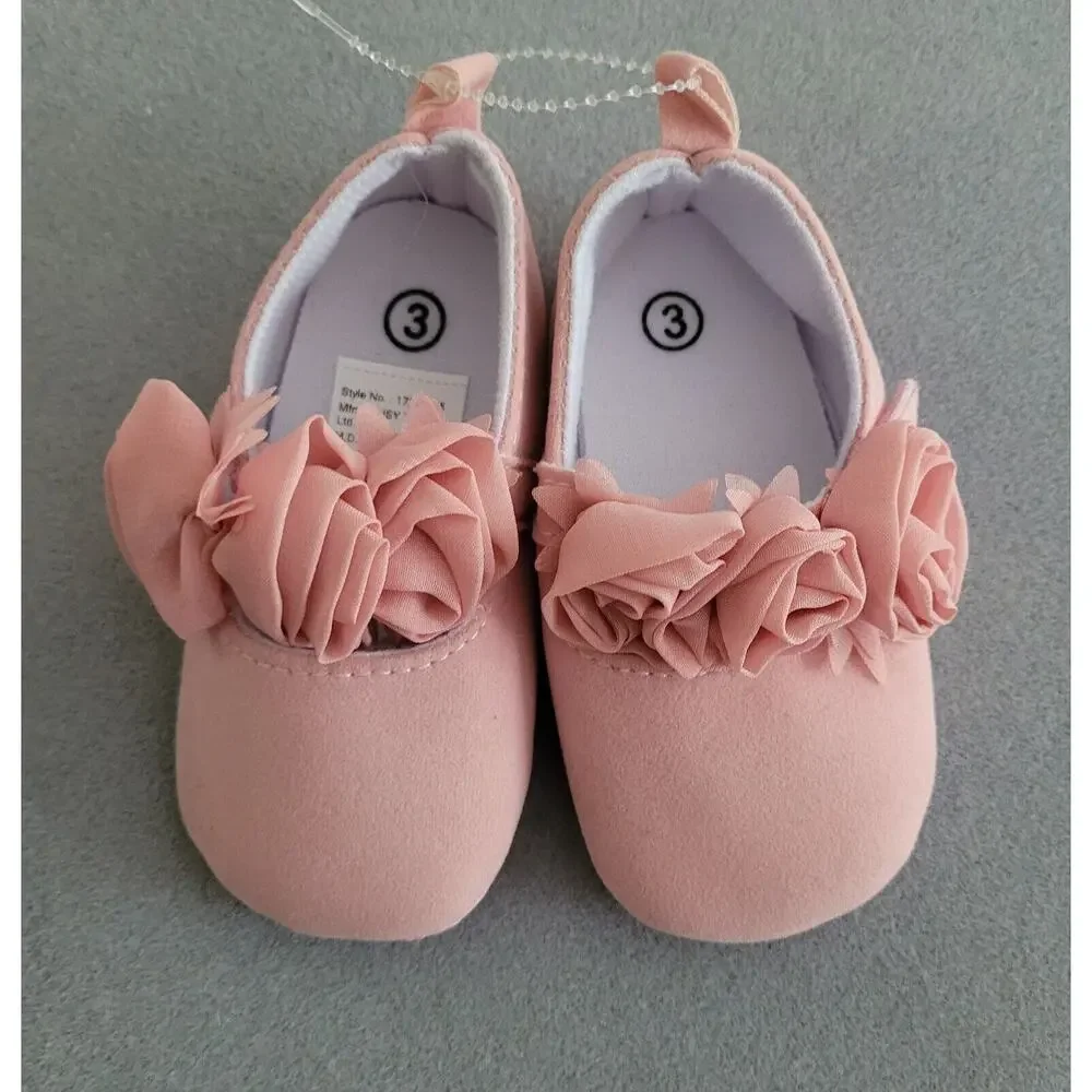 MY GGPP Infant/Toddler Flower shoes w/soft fabric uppers, non-slip soles-Sz US 5